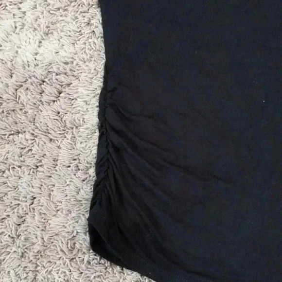 Made by Johnny Black Wide Shoulder, Slim waist Top With Ruched Sides - Picture 2 of 3